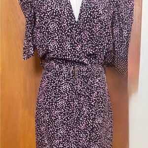 The Kooples Black and Pink Mini Dress